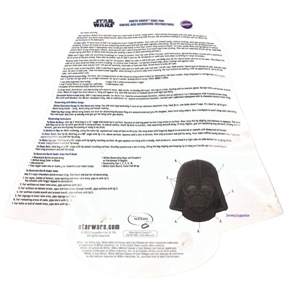 2012 Wilton Darth Vader Cake Pan Mold New Never Used Star Wars - Picture 9 of 10